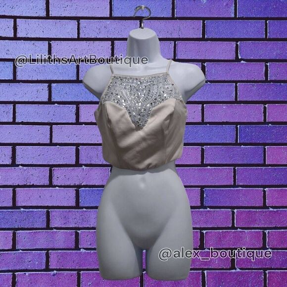 B. Darlin Rhinestone Crop Top Size 5 / 6 for Women - Picture 1 of 7